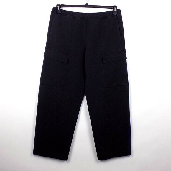 Lululemon Cargo Pants Mid-Rise Size 12 Black Cotton-Blend Double-Knit Slouchy - Picture 1 of 9
